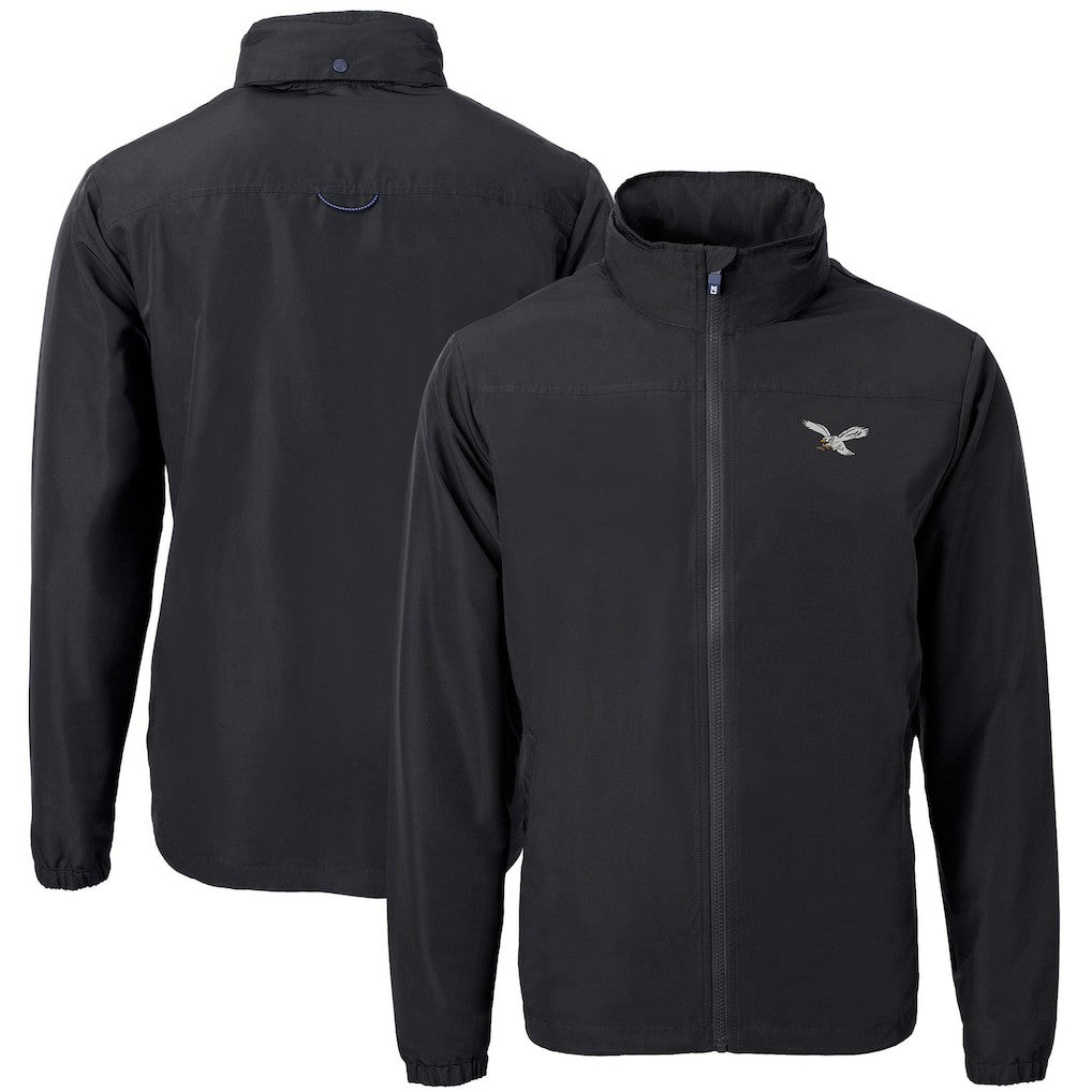 Philadelphia Eagles Cutter & Buck Charter Eco Recycled Full-Zip Jacket - Black - NFL