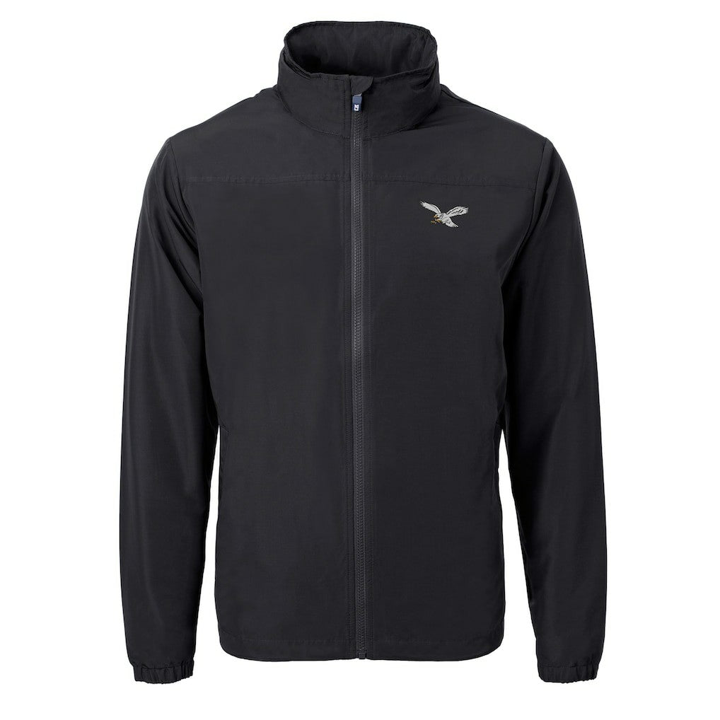Philadelphia Eagles Cutter & Buck Charter Eco Recycled Full-Zip Jacket - Black - NFL
