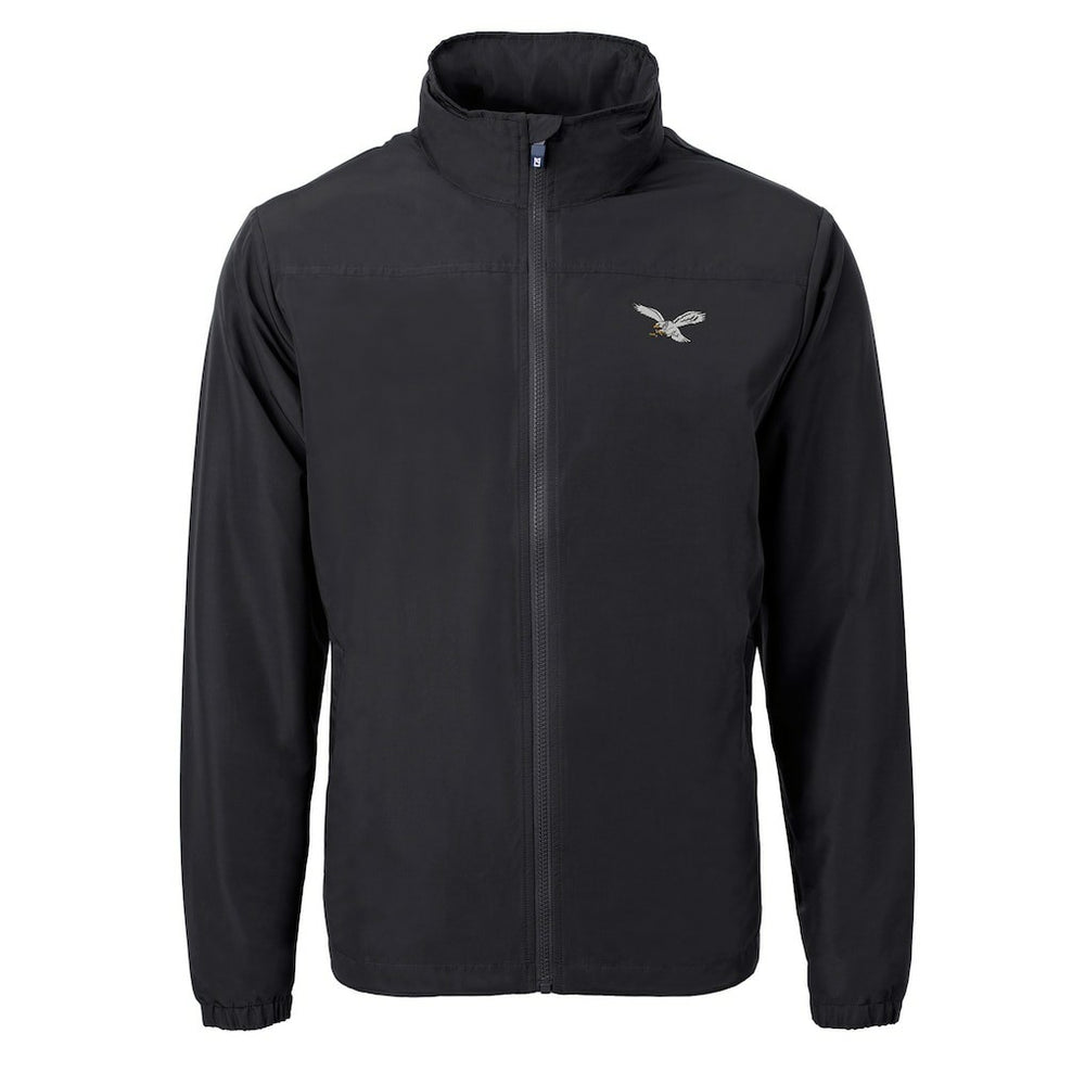 Philadelphia Eagles Cutter & Buck Charter Eco Recycled Full-Zip Jacket - Black - NFL