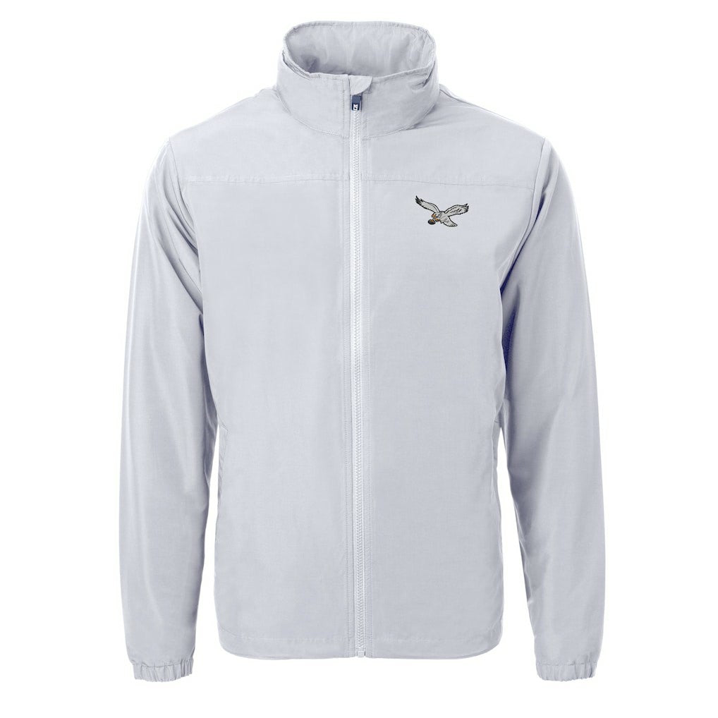 Philadelphia Eagles Cutter & Buck Charter Eco Recycled Full-Zip Jacket - Silver - NFL