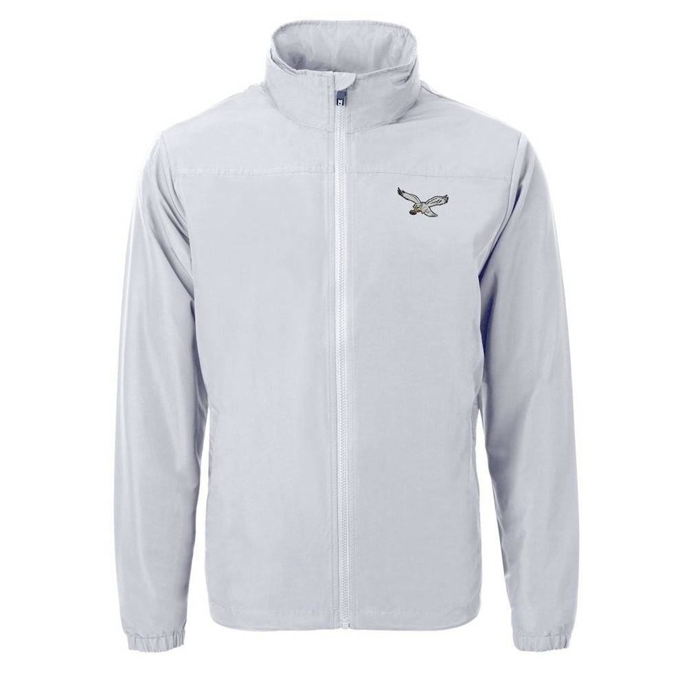 Philadelphia Eagles Cutter & Buck Charter Eco Recycled Full-Zip Jacket - Silver - NFL