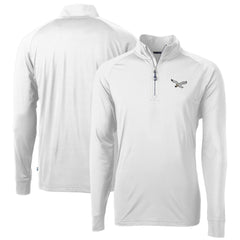 Philadelphia Eagles Cutter & Buck Eco Knit Stretch Recycled Quarter-Zip Pullover - White - NFL