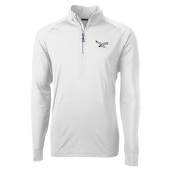 Philadelphia Eagles Cutter & Buck Eco Knit Stretch Recycled Quarter-Zip Pullover - White - NFL