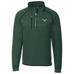 Philadelphia Eagles Cutter & Buck Mainsail Sweater-Knit Half-Zip Pullover Jacket - Heather Green - NFL