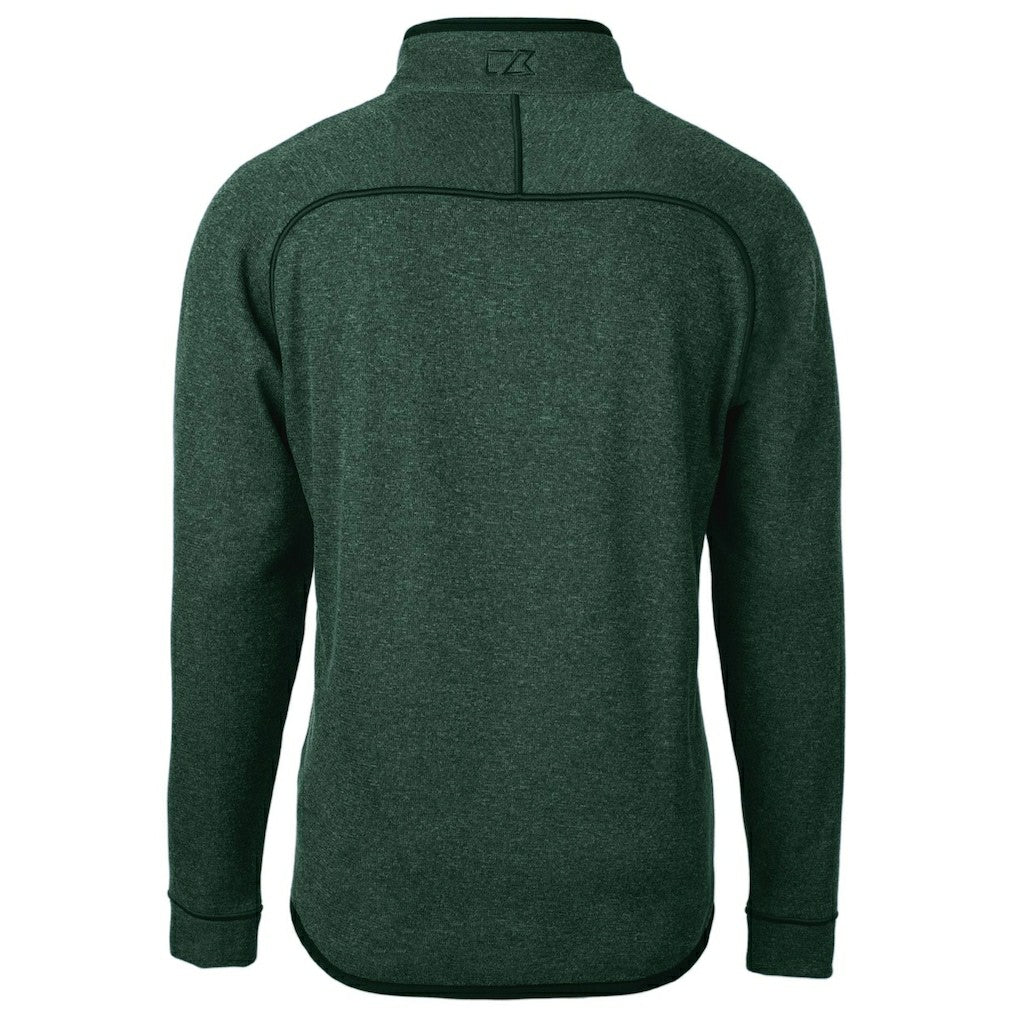 Philadelphia Eagles Cutter & Buck Mainsail Sweater-Knit Half-Zip Pullover Jacket - Heather Green - NFL