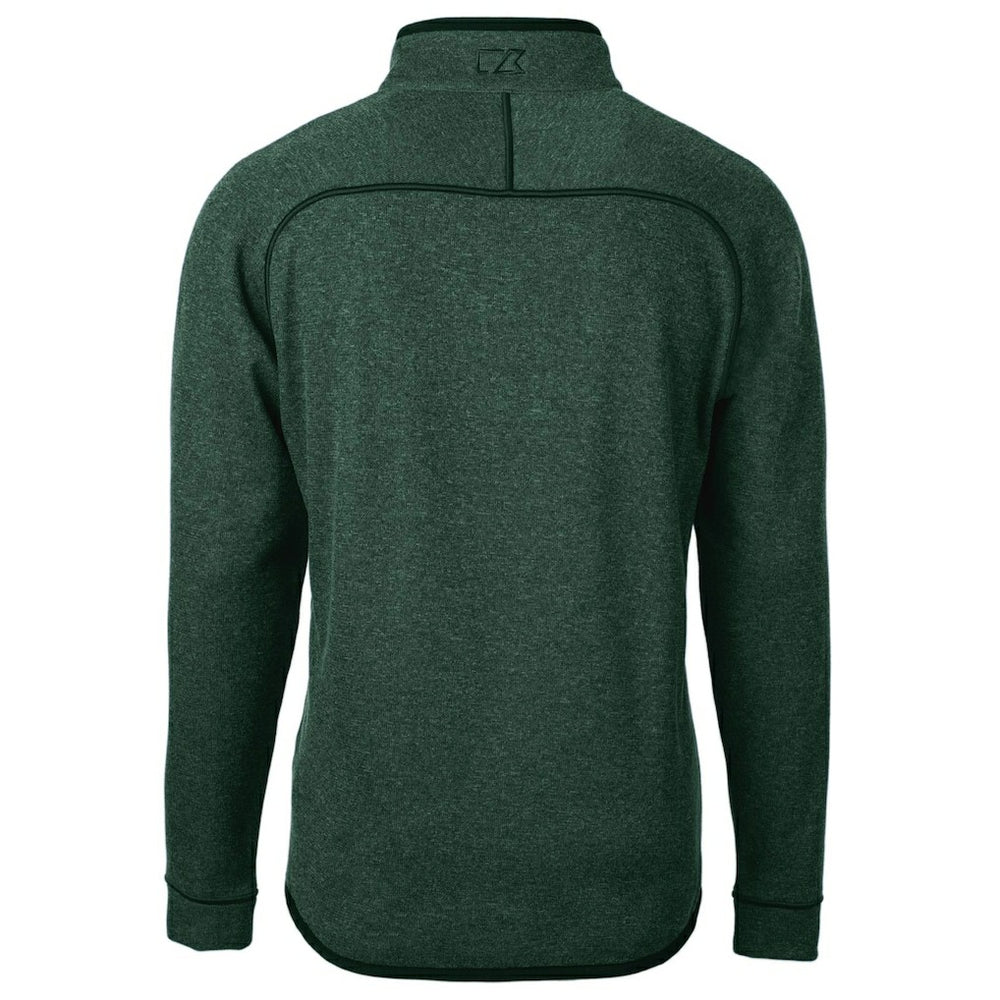 Philadelphia Eagles Cutter & Buck Mainsail Sweater-Knit Half-Zip Pullover Jacket - Heather Green - NFL