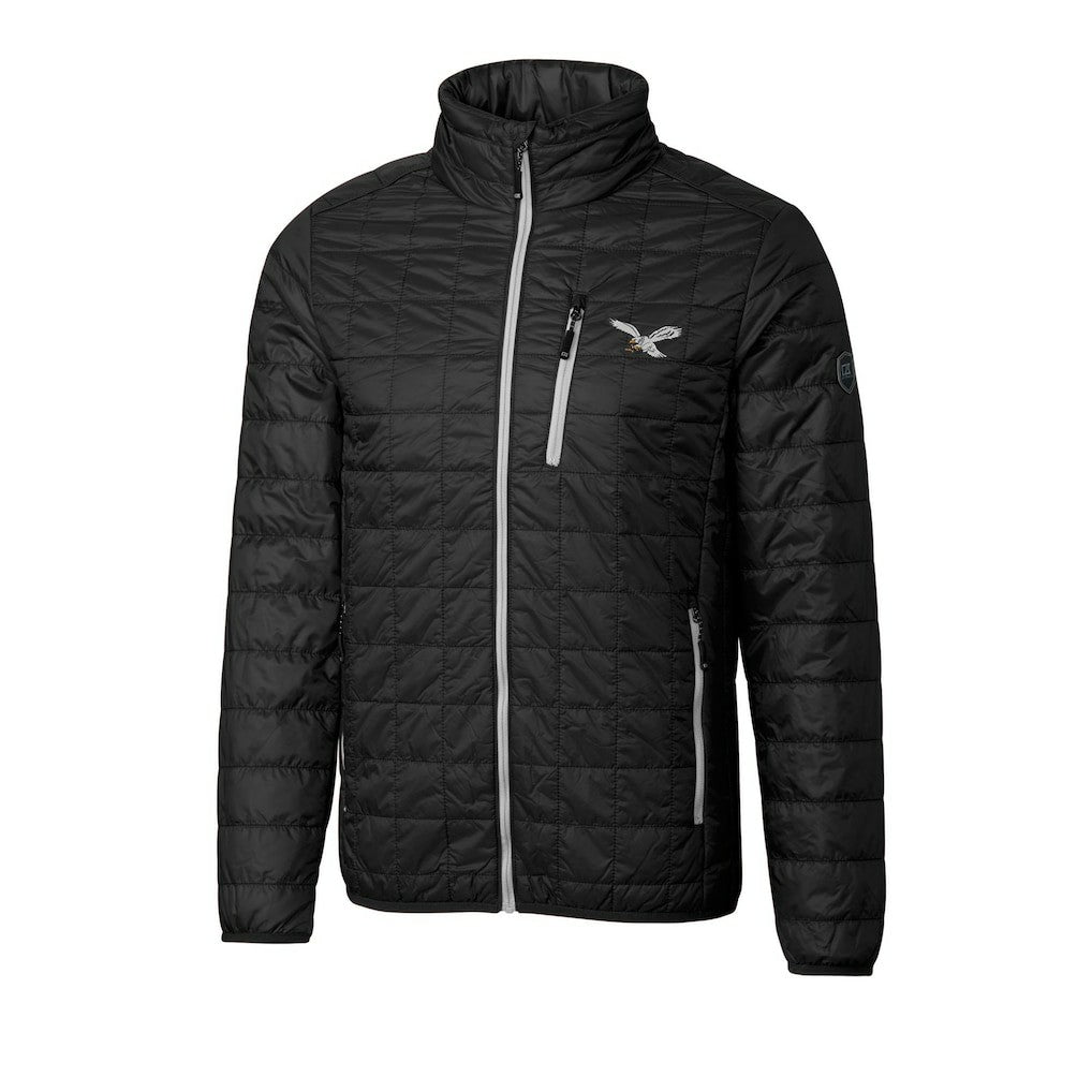 Philadelphia Eagles Cutter & Buck Rainier PrimaLoft Eco Insulated Full-Zip Puffer Jacket - Black - NFL