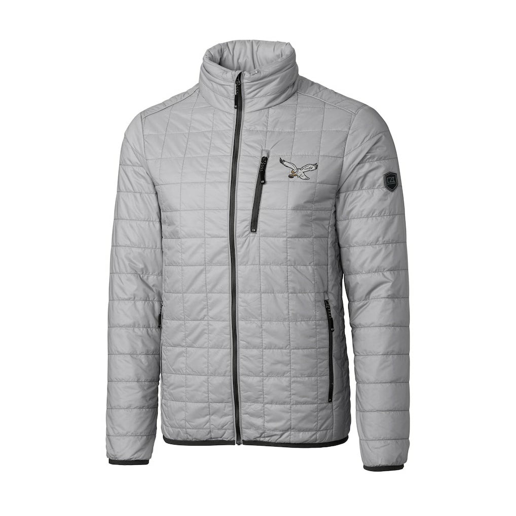 Philadelphia Eagles Cutter & Buck Rainier PrimaLoft Eco Insulated Full-Zip Puffer Jacket - Silver - NFL