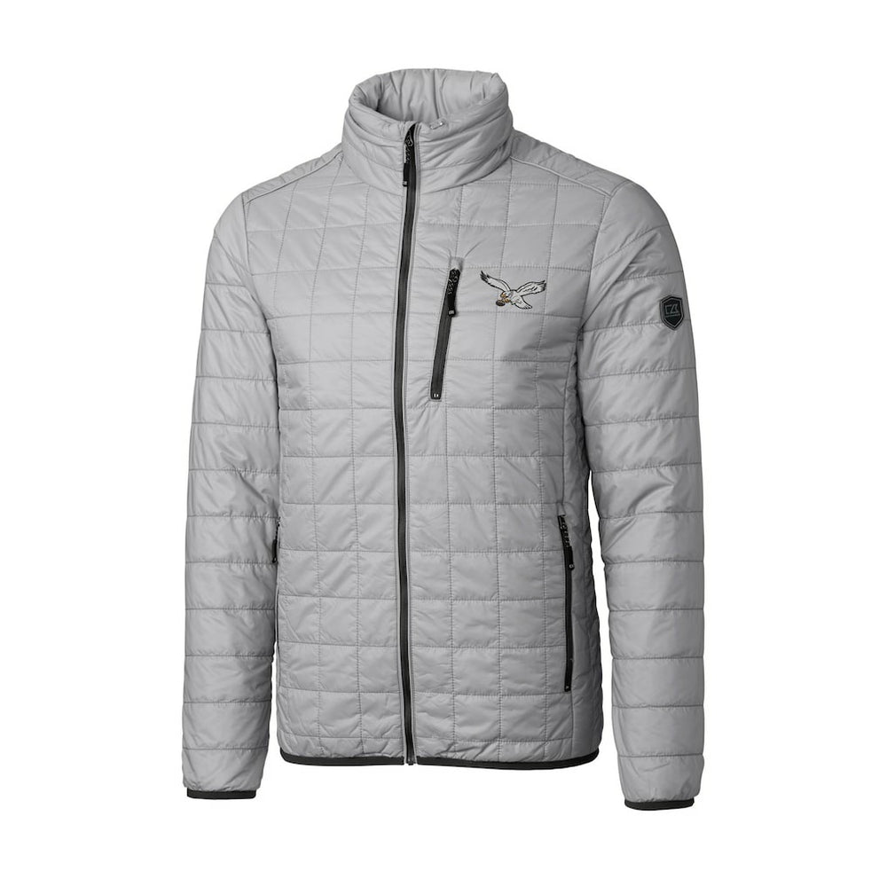Philadelphia Eagles Cutter & Buck Rainier PrimaLoft Eco Insulated Full-Zip Puffer Jacket - Silver - NFL