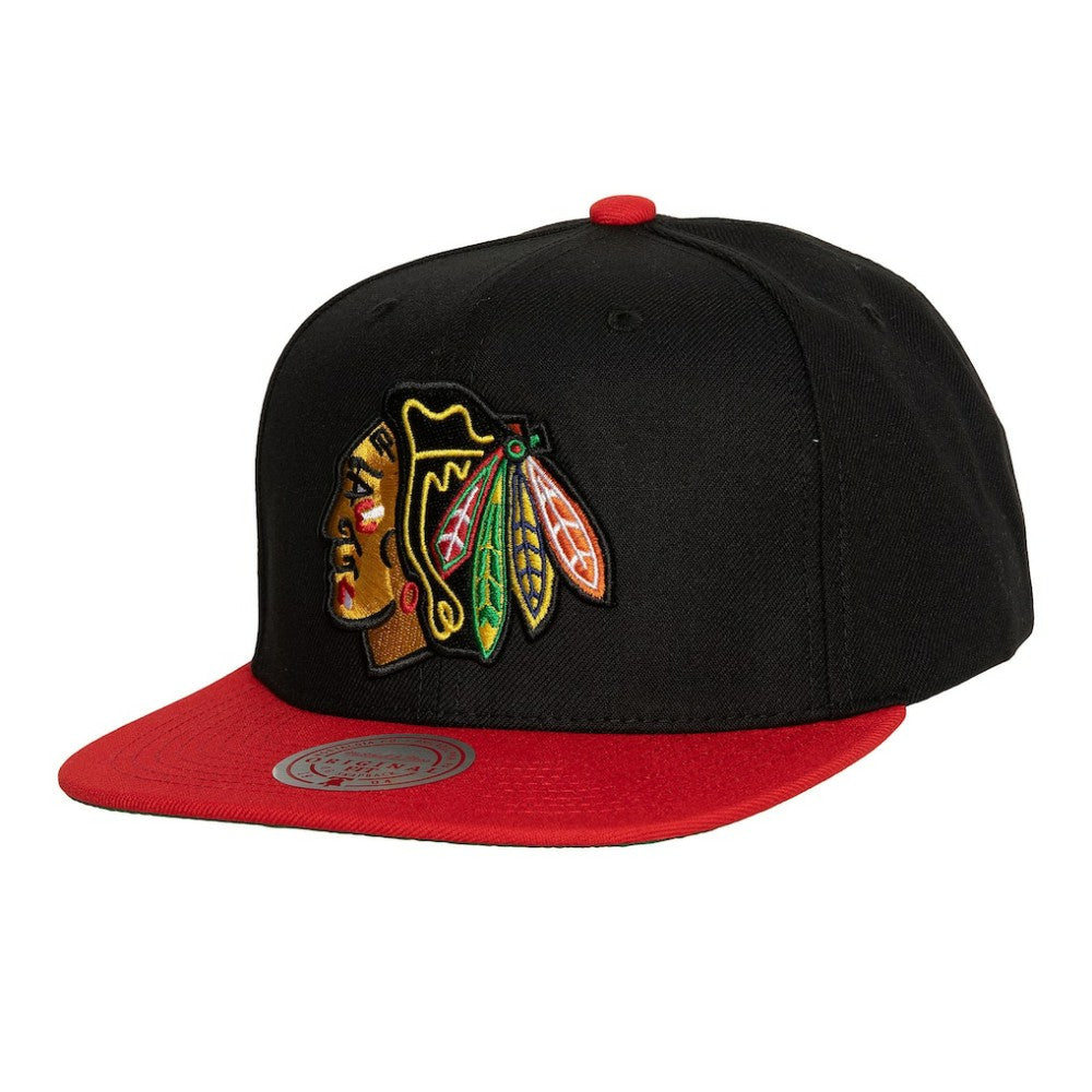 Chicago Blackhawks Mitchell & Ness Core Team Ground 2.0 Snapback Hat - Black | NHL Clearance