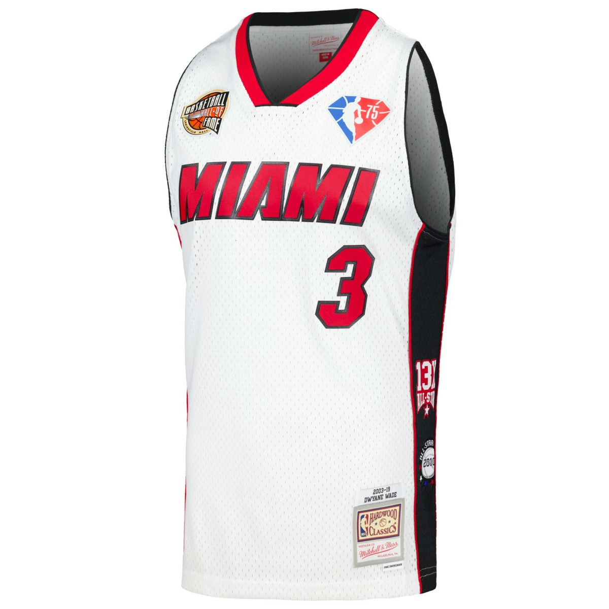 Mitchell & Ness Dwyane Wade Miami Heat Unisex Hall of Fame Class of 2023 Throwback Swingman Jersey White