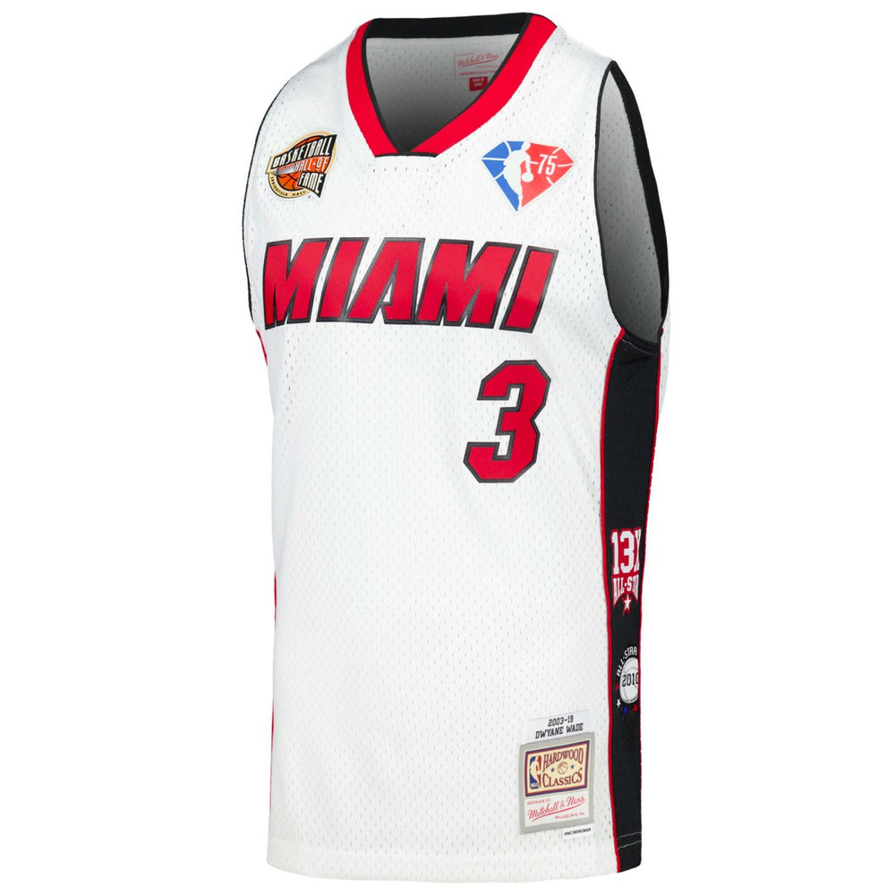 Mitchell & Ness Dwyane Wade Miami Heat Unisex Hall of Fame Class of 2023 Throwback Swingman Jersey White