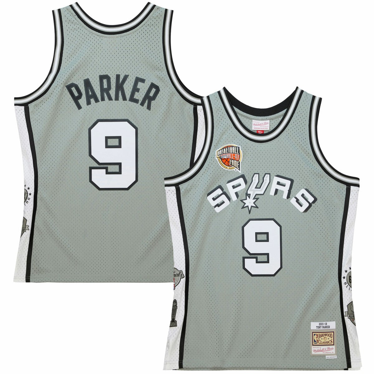 Mitchell & Ness Tony Parker San Antonio Spurs Unisex Hall of Fame Class of 2023 Throwback Swingman Jersey Gray