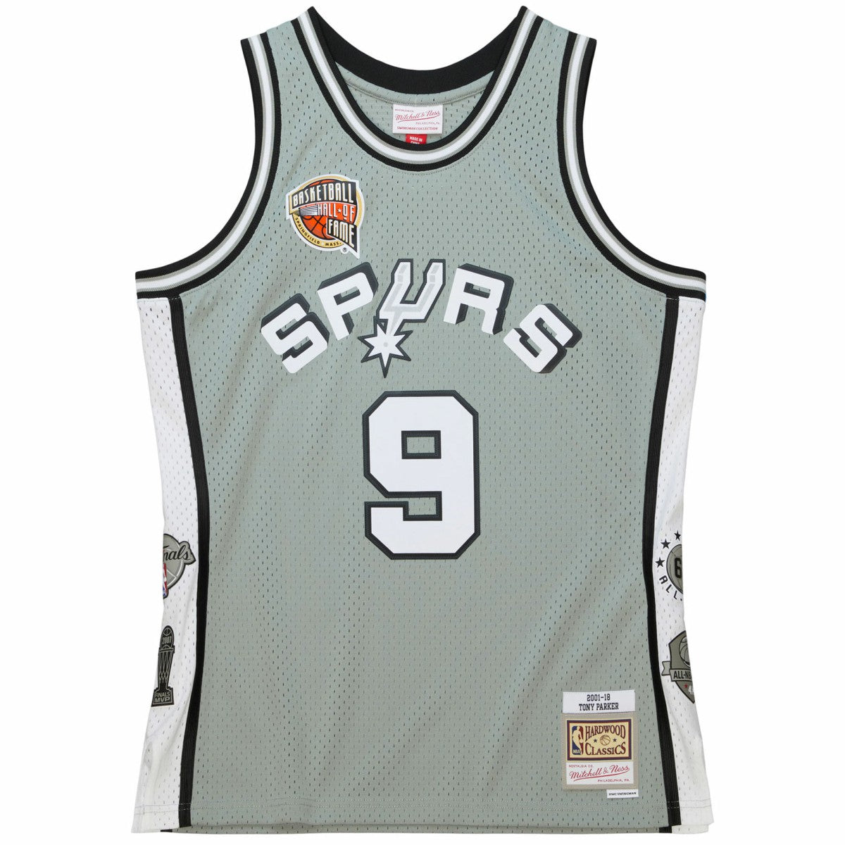 Mitchell & Ness Tony Parker San Antonio Spurs Unisex Hall of Fame Class of 2023 Throwback Swingman Jersey Gray