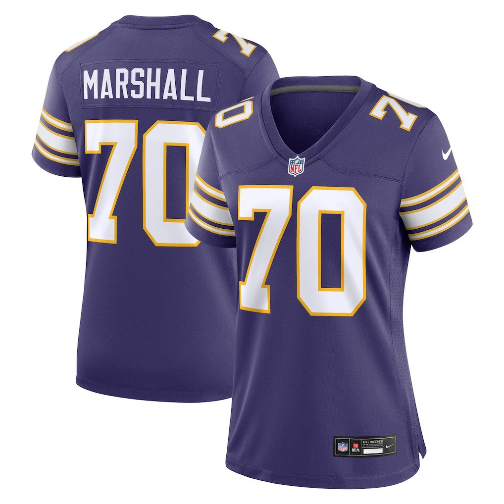 Jim Marshall Minnesota Vikings Women's Classic Retired Player Jersey - Purple - Nike