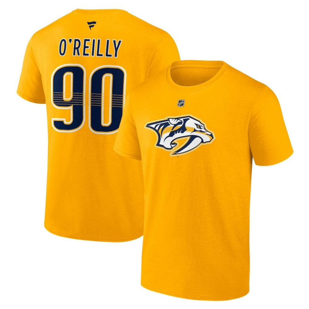Ryan O'Reilly Nashville Predators Fanatics Authentic Stack Name & Number T-Shirt - Gold | Fanatics Lifestyle
