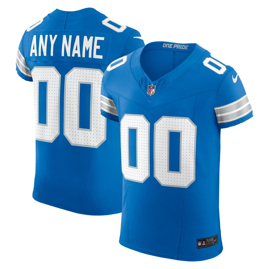 Detroit Lions Team Vapor F.U.S.E. Elite Custom Jersey - Blue - Nike