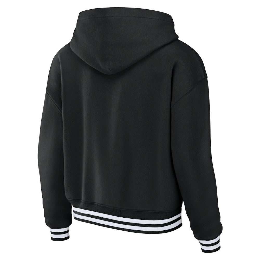 Las Vegas Raiders WEAR by Erin Andrews Women's Lace-Up Pullover Hoodie - Black - NFL