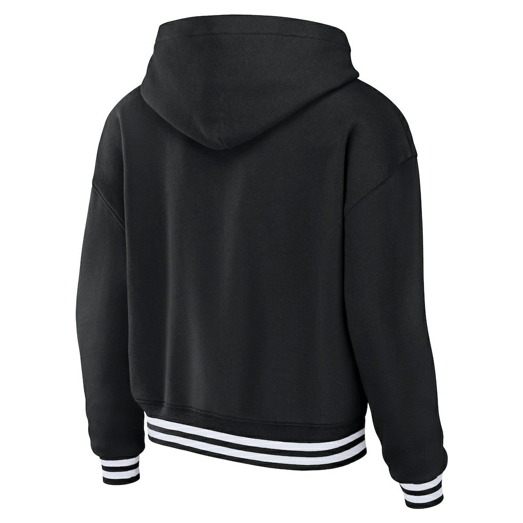 Miami Dolphins WEAR by Erin Andrews Women's Lace-Up Pullover Hoodie - Black - NFL