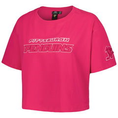 Pittsburgh Penguins Pro Standard Women's Triple Pink Cropped Boxy T-Shirt | NHL Clearance