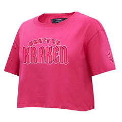 Seattle Kraken Pro Standard Women's Triple Pink Cropped Boxy T-Shirt | NHL discount