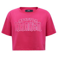 Seattle Kraken Pro Standard Women's Triple Pink Cropped Boxy T-Shirt | NHL discount