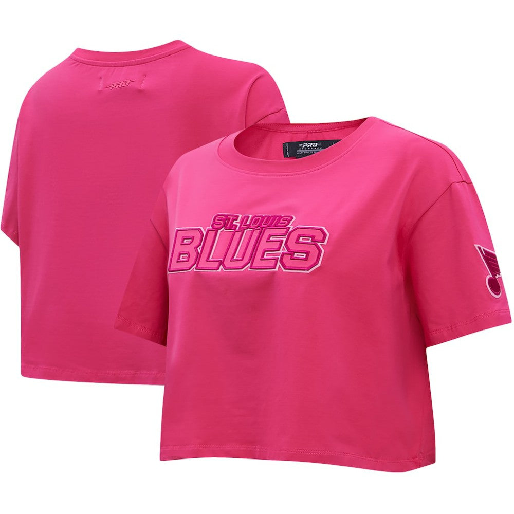 St. Louis Blues Pro Standard Women's Triple Pink Cropped Boxy T-Shirt | NHL Clearance