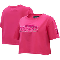 St. Louis Blues Pro Standard Women's Triple Pink Cropped Boxy T-Shirt | NHL Clearance