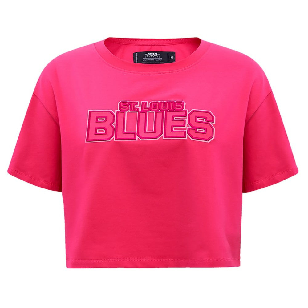 St. Louis Blues Pro Standard Women's Triple Pink Cropped Boxy T-Shirt | NHL Clearance