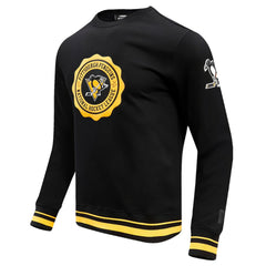 Pittsburgh Penguins Pro Standard Crest Emblem Pullover Sweatshirt - Black | NHL Clearance