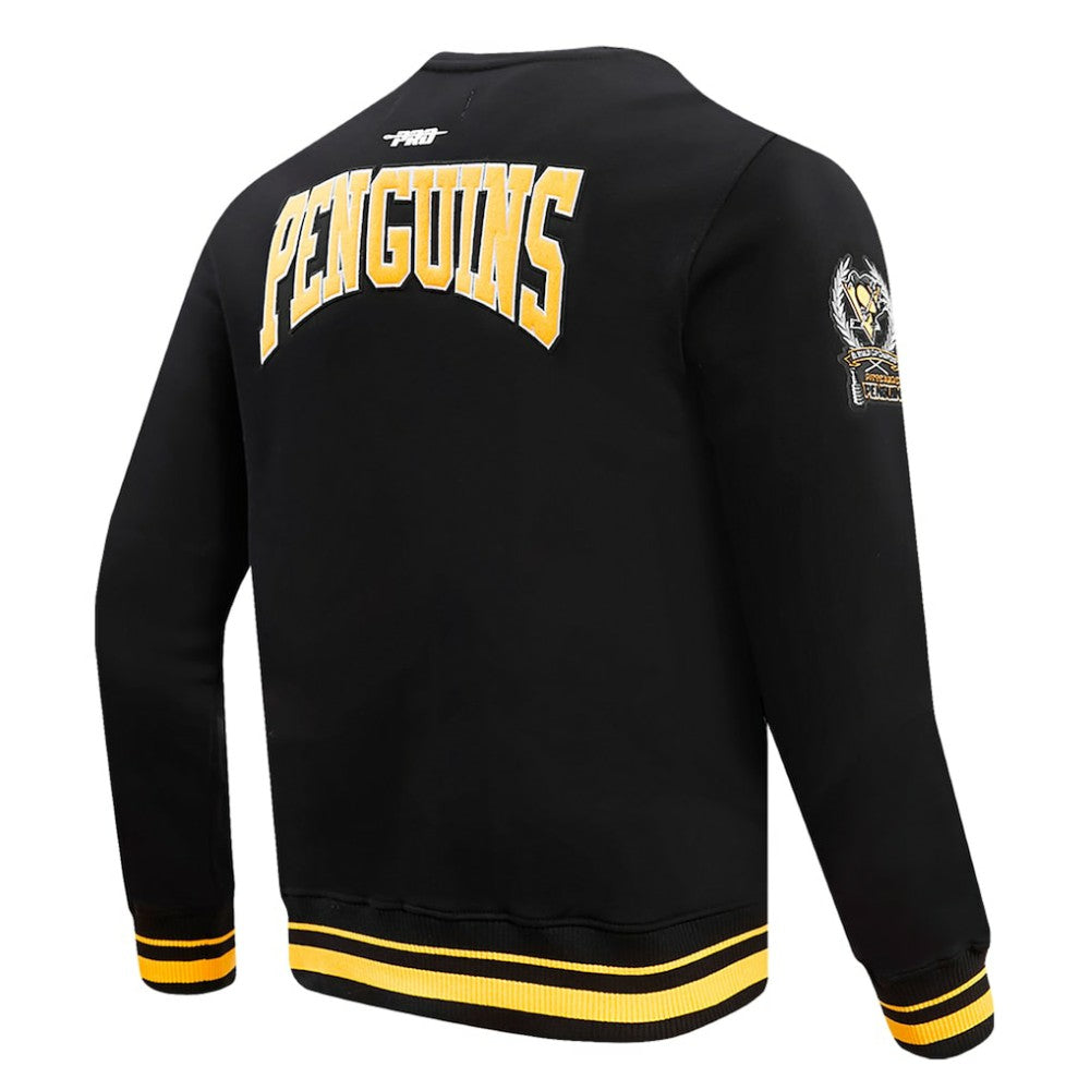 Pittsburgh Penguins Pro Standard Crest Emblem Pullover Sweatshirt - Black | NHL Clearance
