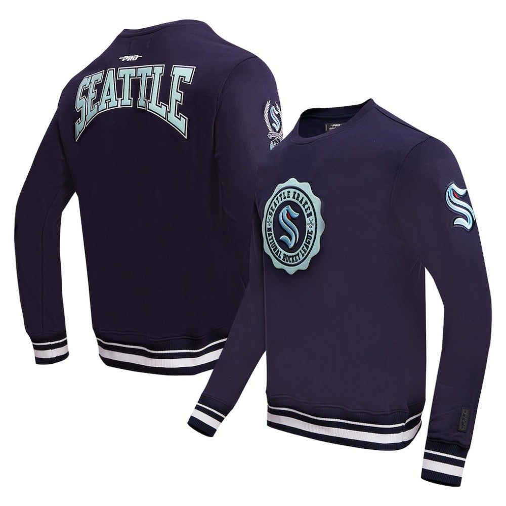 Seattle Kraken Pro Standard Crest Emblem Pullover Sweatshirt - Deep Sea Blue | NHL near me