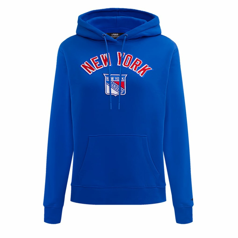 New York Rangers Pro Standard Women's Classic Chenille Pullover Hoodie - Blue | NHL sale