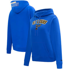 St. Louis Blues Pro Standard Women's Classic Chenille Pullover Hoodie - Blue | NHL on sale