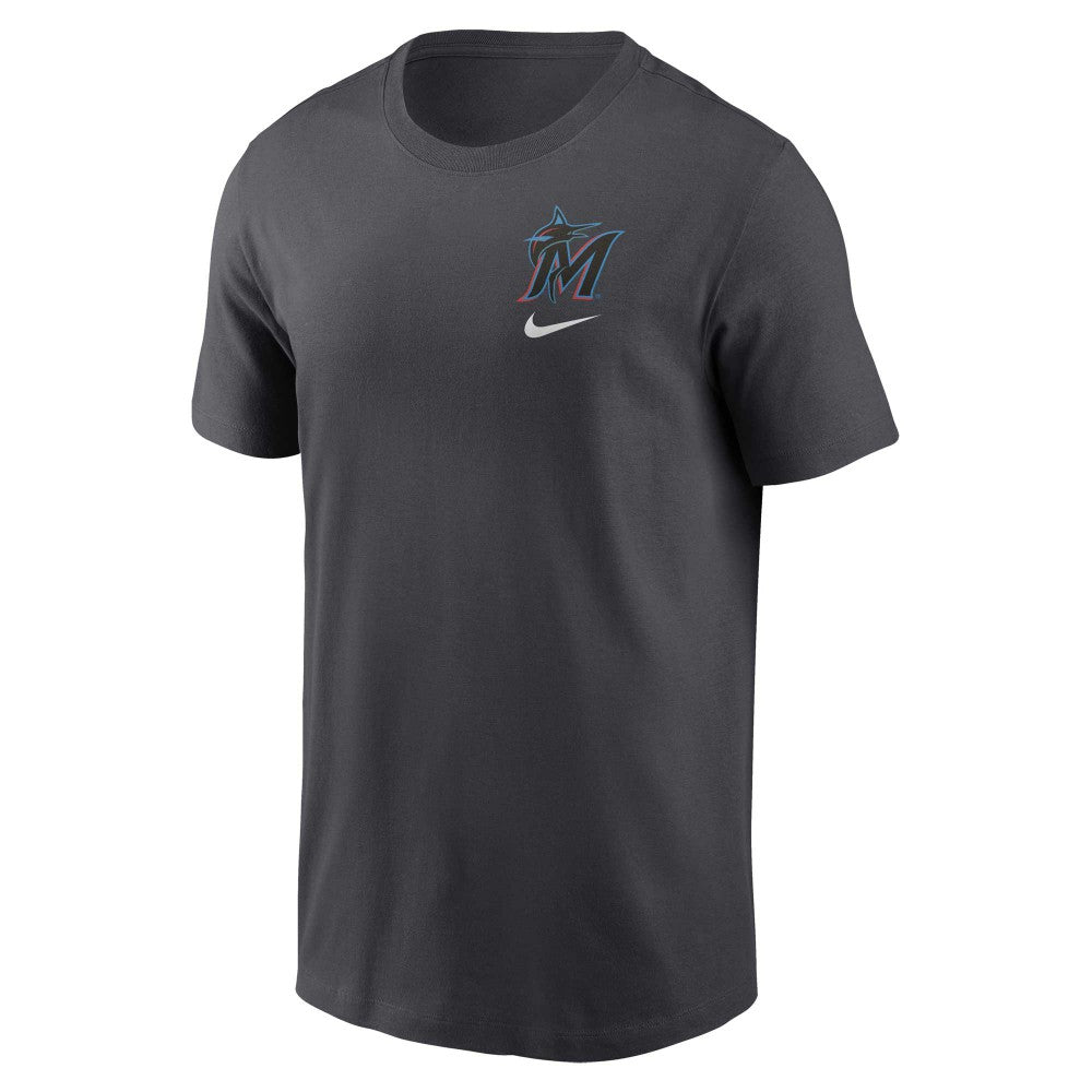 Miami Marlins Nike Logo Sketch Bar T-Shirt Outlet