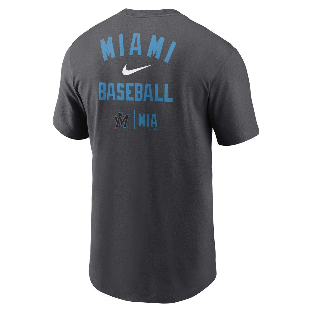 Miami Marlins Nike Logo Sketch Bar T-Shirt Outlet