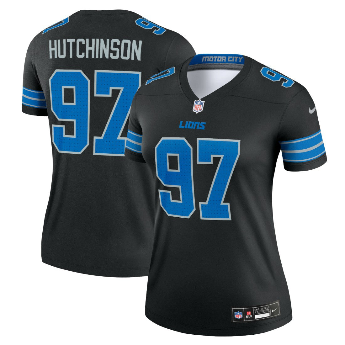 Aidan Hutchinson Detroit Lions Women's Alternate Legend Player Performance Top - Black - Nike