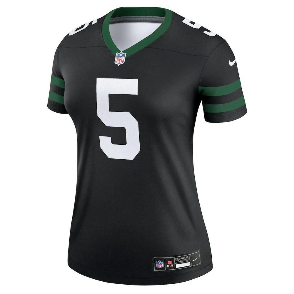 Garrett Wilson New York Jets Women's Alternate Legend Player Performance Top - Legacy Black - Nike