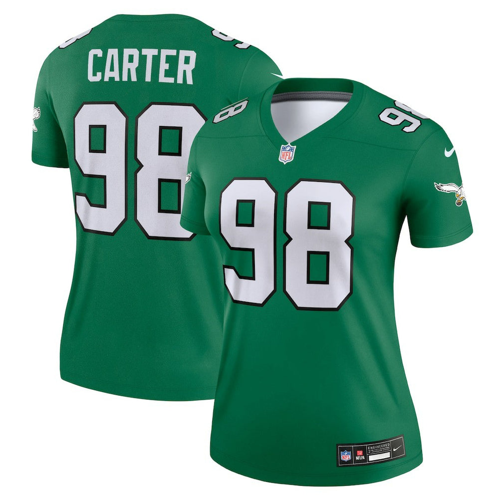 Jalen Carter Philadelphia Eagles Women's Alternate Legend Player Performance Top - Kelly Green - Nike
