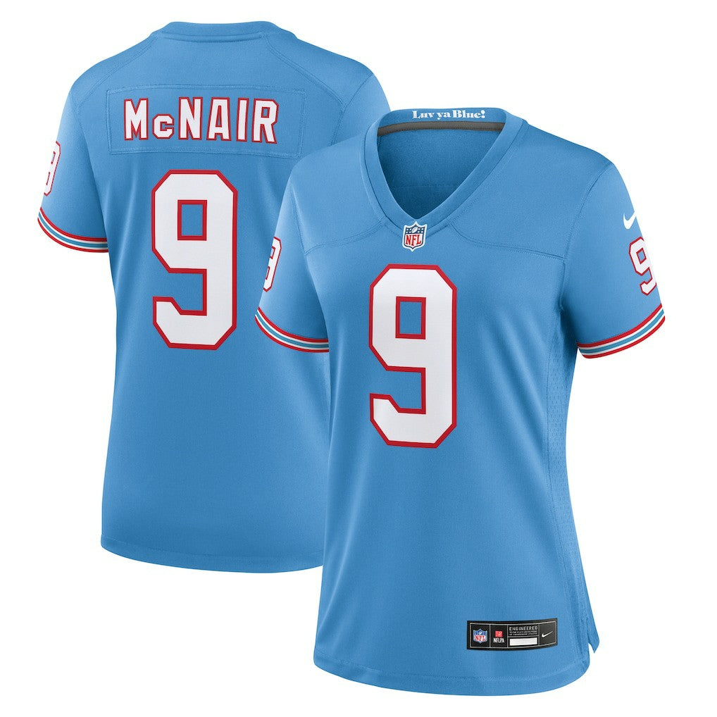 Steve McNair Tennessee Titans Women's Oilers Throwback Retired Player Game Jersey - Light Blue - Nike
