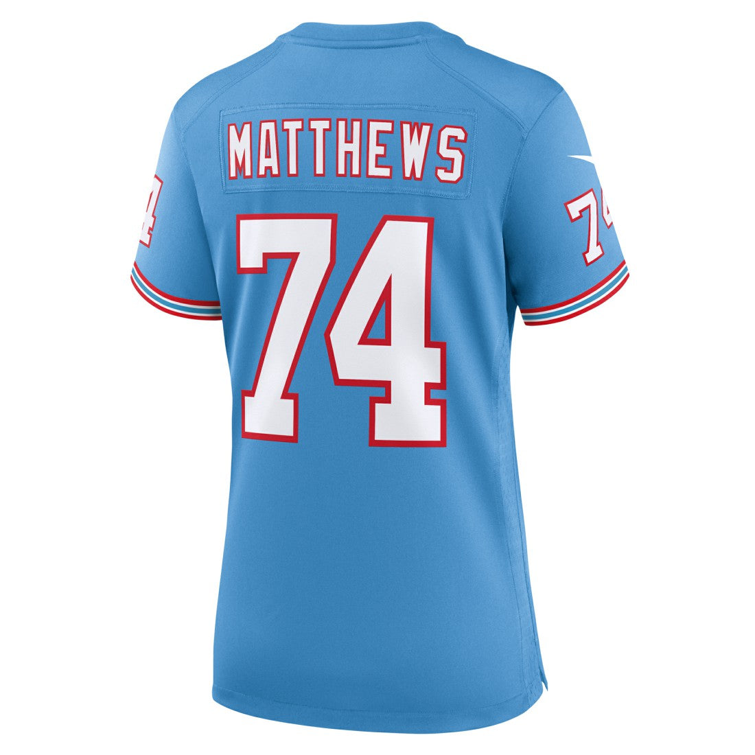 Bruce Matthews Tennessee Titans Women's Oilers Throwback Retired Player Game Jersey - Light Blue - Nike