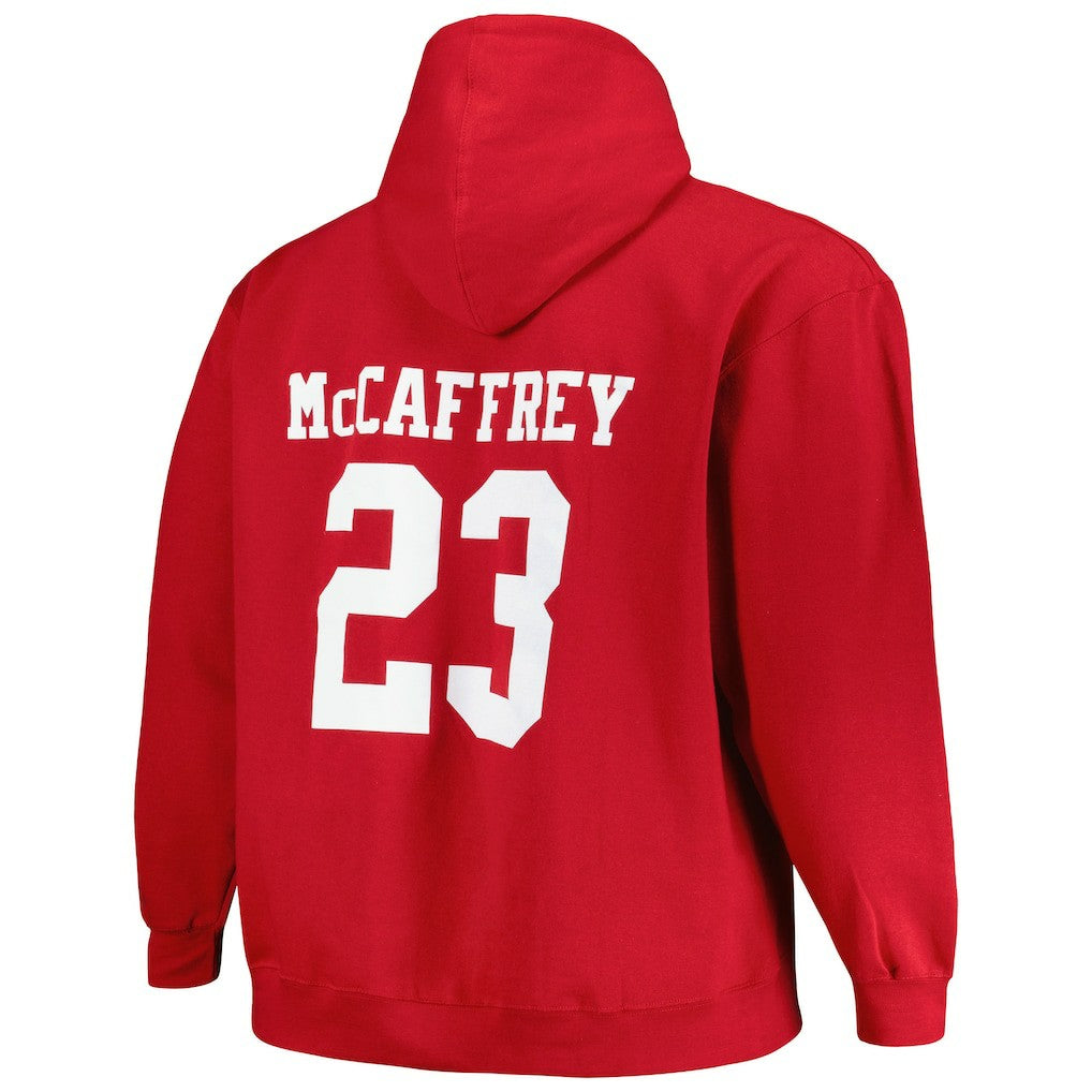 Christian McCaffrey San Francisco 49ers Big & Tall Fleece Name & Number Pullover Hoodie - Scarlet - Fanatics