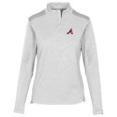 Atlanta Braves Levelwear Women's Daybreak Insignia 2.0 Quarter-Zip Pullover Top Sale