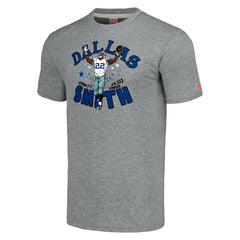 Emmitt Smith Dallas Cowboys Homage Unisex Caricature Retired Player Tri-Blend T-Shirt - Gray - NFL