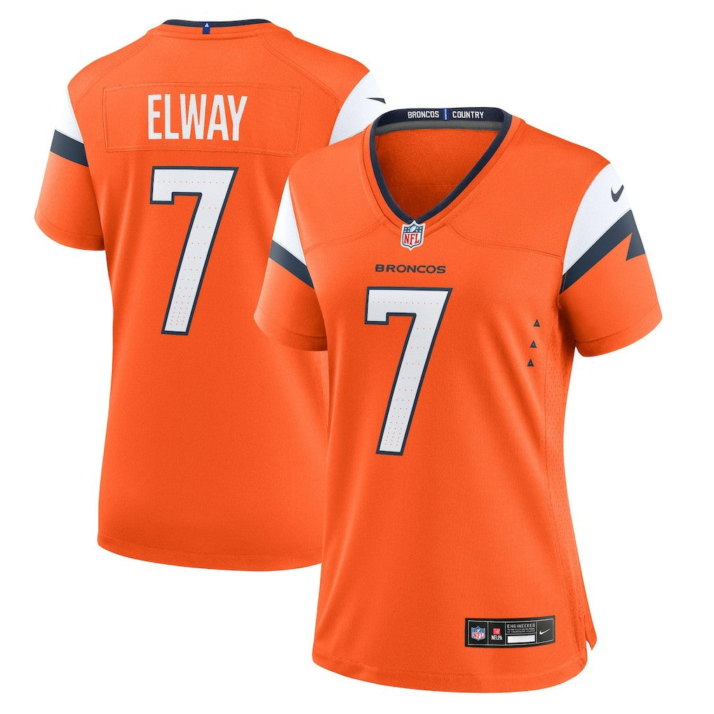 John Elway Denver Broncos Women's Mile High Collection Retired Player Game Jersey - Orange - Nike