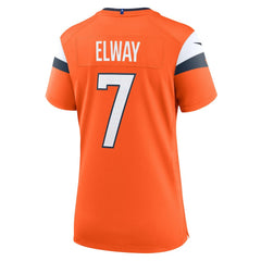 John Elway Denver Broncos Women's Mile High Collection Retired Player Game Jersey - Orange - Nike