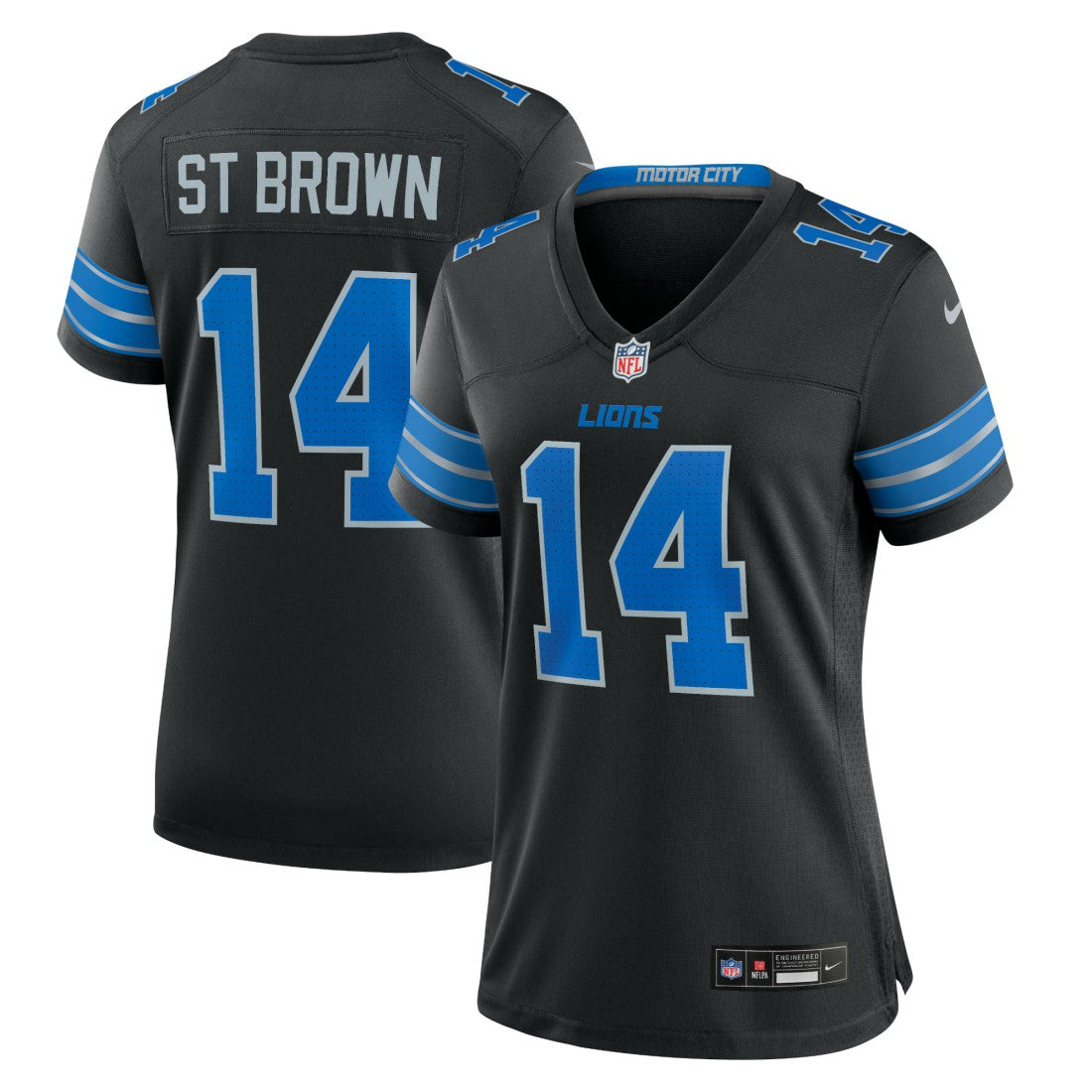 Amon-Ra St. Brown Detroit Lions Women's 2nd Alternate Game Jersey - Black - Nike
