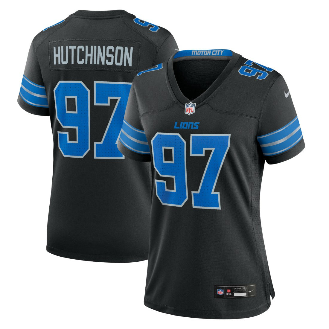 Aidan Hutchinson Detroit Lions Women's 2nd Alternate Game Jersey - Black - Nike