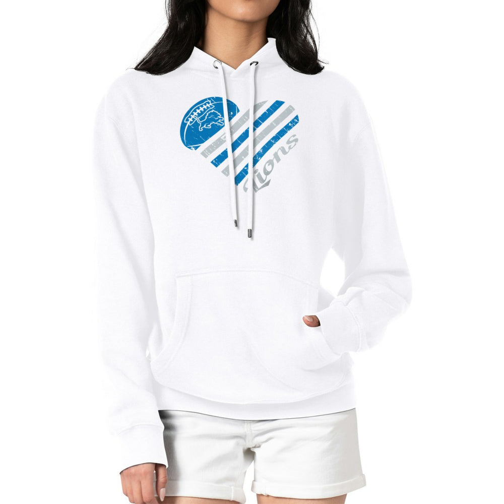 Detroit Lions G-III 4Her by Carl Banks Women's Heart Graphic Fleece Pullover Hoodie - White - NFL