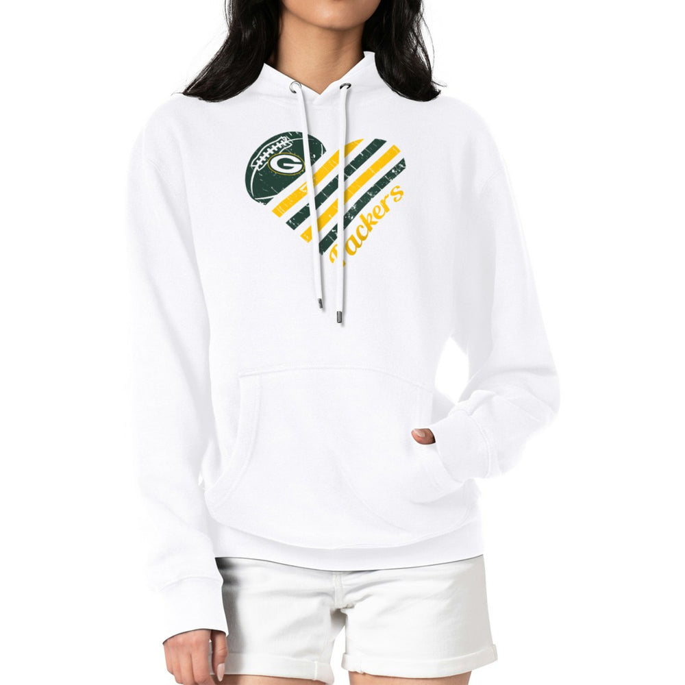 Green Bay Packers G-III 4Her by Carl Banks Women's Heart Graphic Fleece Pullover Hoodie - White - NFL